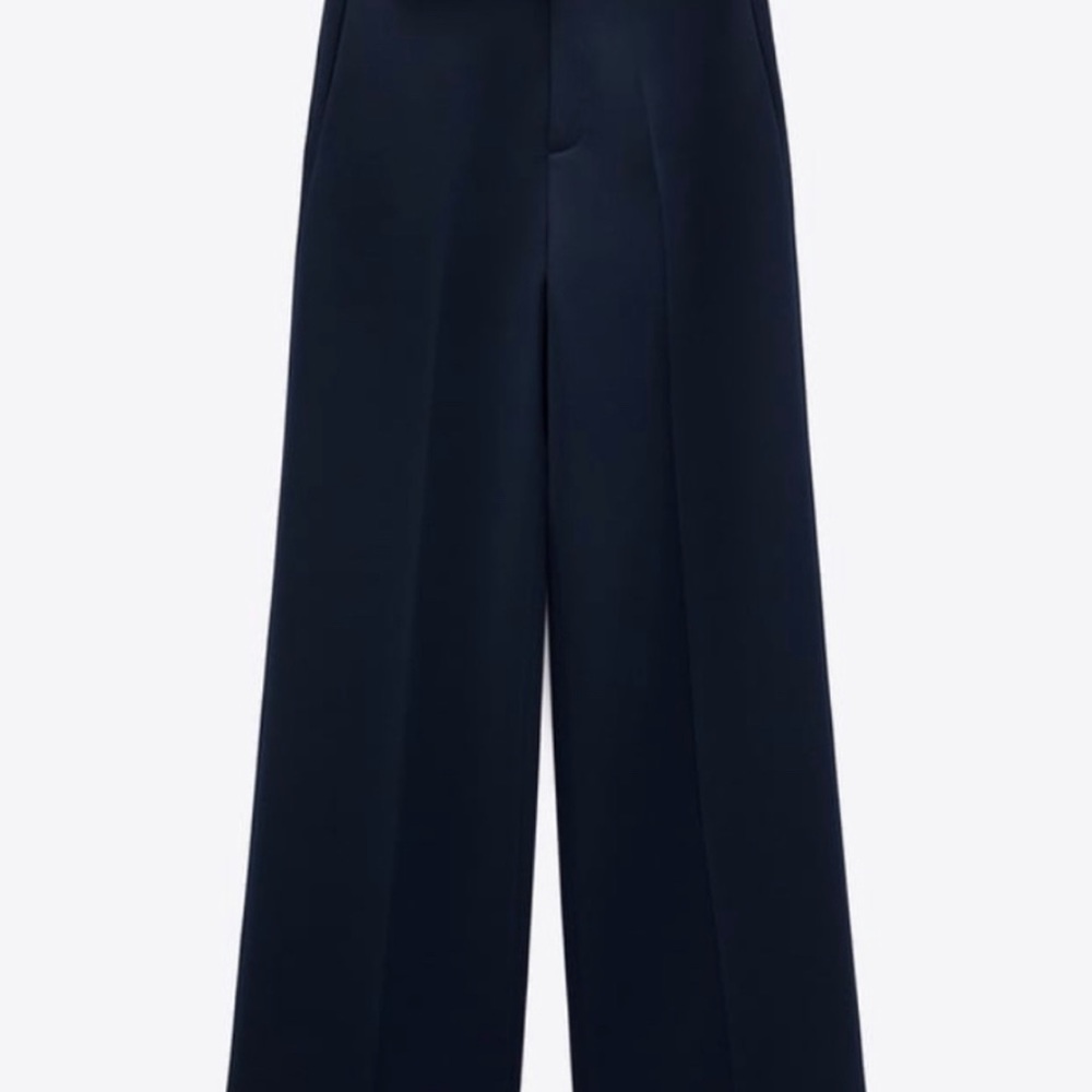 ZARA WOMAN TAILORED SET DOUBLE BREASTED BLAZER JACKET + PANTS NAVY BLUE - Picture 8 of 10